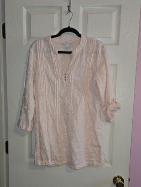 Kenar Light Blush Embroidered Tunic Top